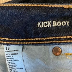 American Eagle, kick boot. Dark denim. Size 18 regular.